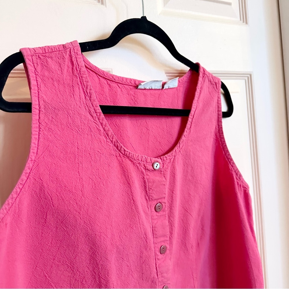 Pink cotton basic editions tank - Picture 2 of 4